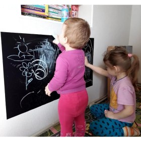 Resim Büyük Boy Yapışkanlı Kara Tahta Sticker 