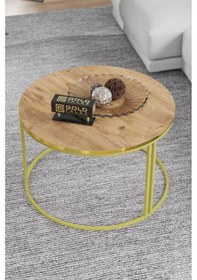 Resim Uslucan Alışveriş Orta Sehpa Tekli Special Lüx Gold Ceviz Çok Renkli 