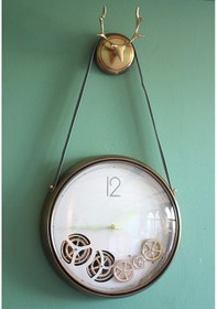 Resim Çarklı Geyikli Duvar Saati 