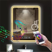 Resim Global Led Mirror 75X105 cm Bluetoothlu Makyaj Aynalı Buğu Yapmayan Ledli Banyo Aynası 