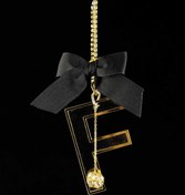 Resim TASARIM ARABAM ATİKE ELİF AKIN Gold Şeffaf Dikiz Süsü F Harf 