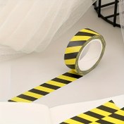 Resim 1 Rulo - Sarı ve Siyah Çekirdekli Dekoratif Bant, Kolay Çıkarılabilir, DIY El Sanatları ve Trafiği İşaretlemek İçin İdeal, 1 Rulo Güvenlik Uyarısı Tasarımı, El Sanatları Bantı | Çekirdekli Desen | Kolay Çıkarılabilir Bant, Dekoratif Bant 
