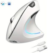 Resim Honeybeeshop Hxsj 2.4g Çift Modlu Kablosuz Bluetooth Fare Beyaz 6 Tuş Şarj Edilebilir Ergonomik Diğer 