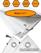 Resim MRT PLASTİK BEYAZ RENK EBATLI BRANDA, 3X7 ÇADIR 140 GR/M2 SU GEÇİRMEZ KAMYON SAMAN İNŞAAT GÖLGELEME ÇADIRI 