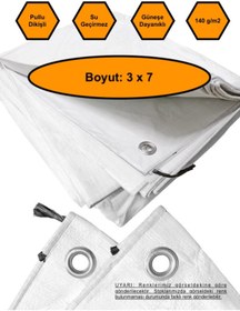 Resim MRT PLASTİK BEYAZ RENK EBATLI BRANDA, 3X7 ÇADIR 140 GR/M2 SU GEÇİRMEZ KAMYON SAMAN İNŞAAT GÖLGELEME ÇADIRI 
