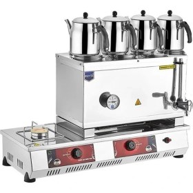 Resim Remta Tüplü Çay Kazanı Dört Demlikli 43 Litre Çay Ocağı Makinesi 