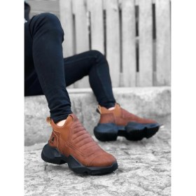 Resim BA0401 Bağcıksız Rahat Yüksek Taban Taba Erkek Spor Yarım Bilek Bot 