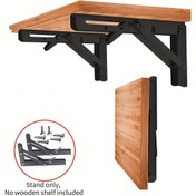 Resim 2 Adet Ağır Hizmet Tipi Ayarlanabilir Katlanabilir Braketler, 90° Açı, Yüksek Kaliteli Karbon Çelik Duvara Monte Destek, Ev & Ofis Raf ve Dekoratif Masa Üstleri İçin İdeal, Sağlam Endüstriyel Tarz, Masaüstü Güçlendirme|Çok Yönlü Destek|Sağlam Tasarım 