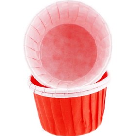 Resim Cupcake Kalıbı Büyük Boy Düz Renk 62x40 Mm 50 Adet Kırmızı 