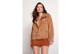 Resim Derimod Sandiego Kadın Camel Oversize Süet Deri Ceket 26SGD565810 
