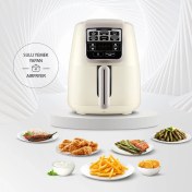 Resim Karaca Air Pro Cook XL 2 in 1 Konuşan Airfryer Iconic Beige 4 Kişilik Fritöz 