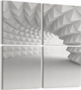 Resim Olla 125x125 Cm 10439k4 Abstract Tünel Görsel Kare 4'lü Kanvas Tablo 