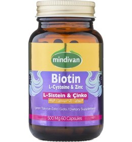 Resim Mindivan Biotin & L-Sistein & Çinko 60 Kapsül 500 MG 