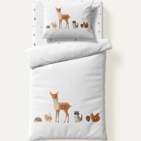 Resim Forest Amigos %100 Organik Pamuk Tek Kişilik Çocuk Nevresim Takımı 100 x 200 cm 