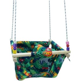 Resim Hupim Ormanlı Yuvarlak Gürgen Ahşaplı Bebek Salıncağı 