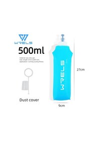 Resim Wrels Açık Spor Su Şişesi Katlanabilir Silikon Yumuşak Tpu Flask Su Torbası Light Blue-500ml Light Blue-500ml 