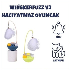 Resim WhiskerFuzz v2 Zilli Kedi Otlu Hacıyatmaz Oyuncağı 