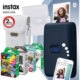 Resim Instax Mini Link Mavi Akıllı Yazıcı ve Mega Set 