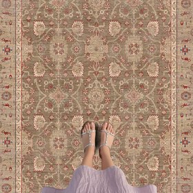 Resim Küllü Bej Vintage Halı - MV 158 - 100x300 cm 