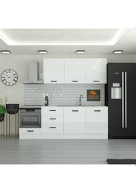 Resim 240 Cm Mutfak Dolabı Mdf Kapak Tezgah Dahil Yrkn240 97 Beyaz 