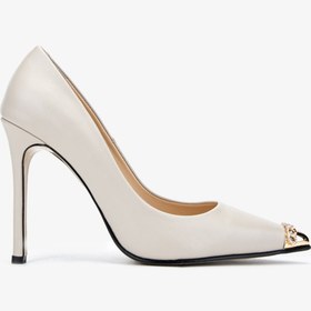 Resim Valmenti Kadın Hakiki Deri Bej Stiletto VLM2191 - 40 