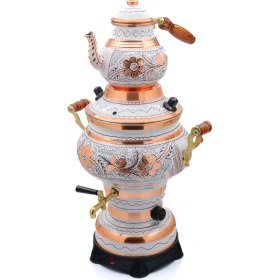 Resim Eriza 5.2 Litre 220V Elektrikli Işlemeli Bakır Semaver 