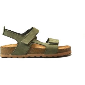 Resim Onlo Ayakkabı 303 Deri Haki Ortopedik Erkek Çocuk Sandalet Haki 