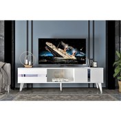Resim DEMONTE DECOR Vania Tv Sehpası Beyaz-gümüş 
