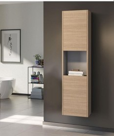 Resim Orka Düden 40 Cm Mdf Meşe Banyo Boy Dolabı Meşe 