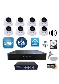 Resim Arna 8'li 5 Mp 3.6 Mm 36 Led Ip Poe 1 Tb Hdd Dahil Güvenlik Seti 