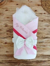 Resim Pembe Bebek Kundağı Bebek Dış Kundak Battaniyesi Hastane Çıkışı Yenidoğan Hediyelik Anakucağı Pembe 