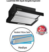 Resim Luxell Ds6-905 Siyah Aspiratör (Yedek Filtre Hediyeli) 