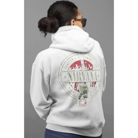 Resim Sevbano Tasarım Nirvana Rock Metal Müzik Grubu Sırt Baskılı Unisex Oversize Penye Hoodie 