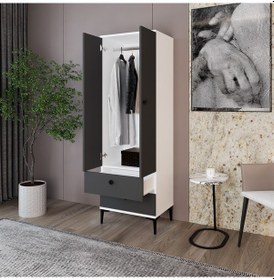 Resim Kalender Dekor Silvia-1 Slv14, 2 Kapaklı, 2 Çekmeceli Gardırop 