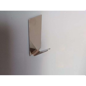 Resim Paslanmaz Çelik Kendinden Yapışkanlı 4 Lü Paket Dikdörtgen Krom Bornoz Havlu Askısı 