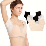 Resim 1 Paket Yıkanabilir Kadın Koltuk Altı Terlik Vesti Nefes Alabilen File ve Dolgu ile - Seyahat, Spor ve Açık Hava Etkinlikleri için Hızlı Kuruyan, Terleme Koruma (Bej, Siyah, Beyaz), Spor Koltuk Altı Koruyucu | Kolsuz Yelek | Hızlı Kuruyan Kumaş 
