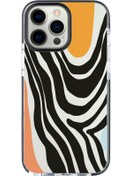 Resim shoptocase Iphone 14 Pro Max Uyumlu Lens Korumalı Anti Shock Zebra Art Tasarımlı Telefon Kılıfı 