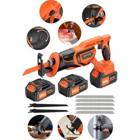 Resim Dozzer Bugatti Seri 999VF Kömürsüz Motor 7 Bıçak 2x Akülü Kemik Ahşap Demir Kesme Tilki Kuyruğu Makinesi 