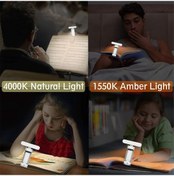 Resim Xurunkeji Usb Klipsli Okuma Işığı Katlanabilir Kitap Işığı Led Okuma Işığı Taşınabilir Şarj Edilebilir Kitap Işığı 6 Parlaklık Kısılabilir Beyaz Beyaz 