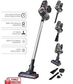 Resim Pirantech ES92 Kablosuz Led Aydınlatmalı Şarjlı Dikey Süpürge 