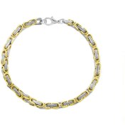 Resim Genel Markalar Happymodds Silver-gold Renk 917l Çelik Erkek Kral Bileklik 