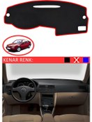 Resim Torpido Koruma Halısı Siyah Kenar Renk Kırmızı Volkswagen Bora 1997-2005 İle Uyumlu 