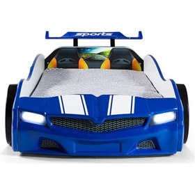 Resim Mavi Arabalı Yatak Spx Işıklı Full Plastik 