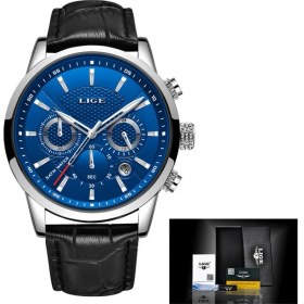 Resim Hanyang Siyah Mavi L Yeni Saatler Chronograph Erkekler Için Orijinal Marka Izle Lüks Spor Su Geçirmez Kuvars Saat Paslanmaz Çelik Otomatik Tarih Reloj Hombre (Yurt Dışından) 