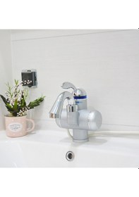 Resim Sıcak Musluk Ani Su Isıtıcı Termal Şofben Musluk Asg-3s Gümüş Gri 