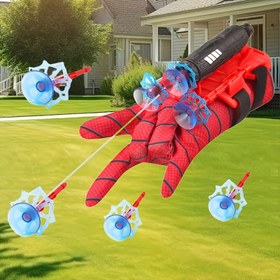 Resim Spider Web Launcher Eldiven Seti - Etkileşimli Çok Oyunculu Parti Oyuncak, Kahraman Rol Canlı Yumuşak Mermi Atma, Cadılar Bayramı ve Noel Hediyeleri için Mükemmel 