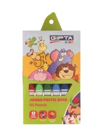 Resim Jumbo Pastel Boya 12 Li-yıkanabilir-canlı Ve Parlak Renkler-sulu Boya Etkisi Renkli 