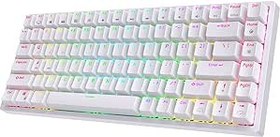 Resim RK ROYAL KLUDGE RK84 kablosuz Bluetooth/2.4 GHz %75 RGB mekanik oyun klavyesi, üç modlu bağlanabilir klavye, Hot-Swap özellikli sessiz ve doğrusal kırmızı şalter 