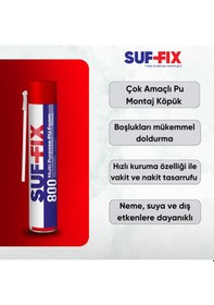 Resim Suf-fix 800 Pipetli Montaj Köpüğü 750ml Kapı Pencere Dolgu Isı Yalıtım Köpüğü 