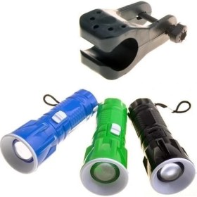 Resim Buffer® Pilli Zoomlu Ledli Bisiklet Ön Farı El Feneri Aydınlatma Lambası 